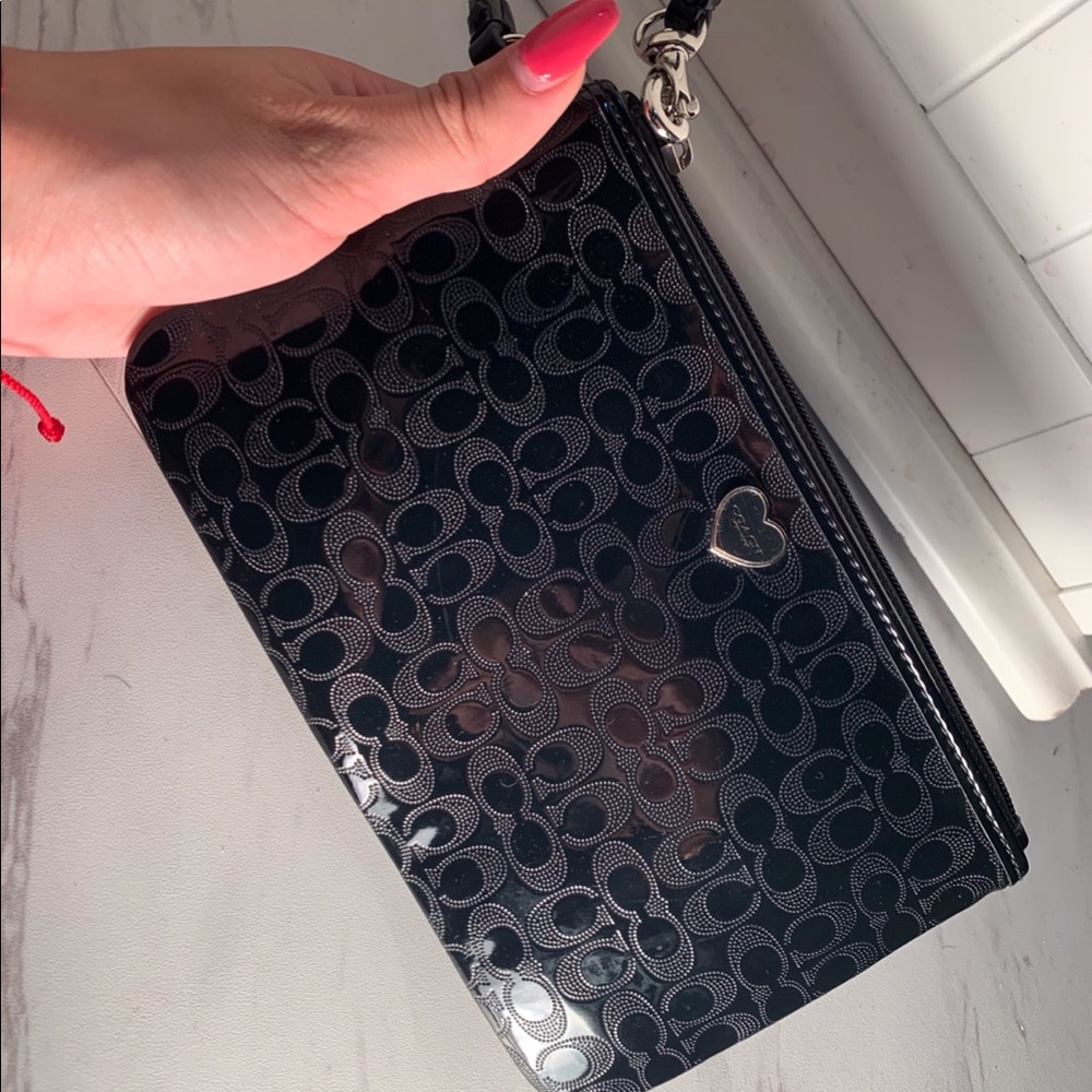 Coach black wristlet